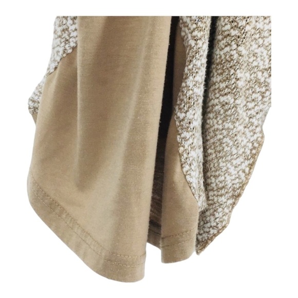 4/$45 SIMPLY Noelle Brown Off white Long Sleeve Asymmetrical Knit Cardigan XL - Picture 4 of 8